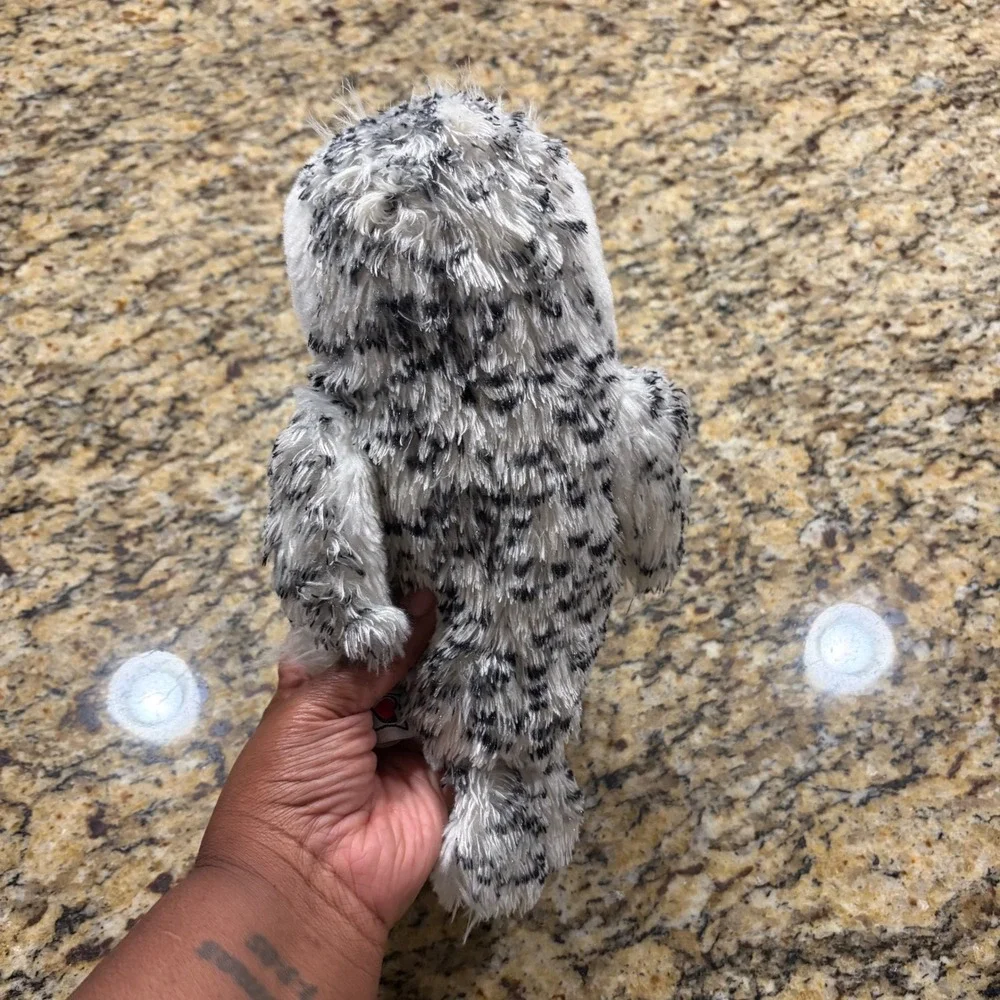 Webkinz Snowy Owl Plush Ganz HM347 White Black Speckled Bird Stuffed Animal 9.5
